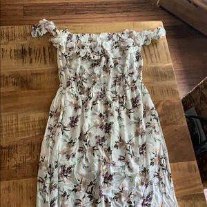 Off-the-shoulder high-low maxi dress